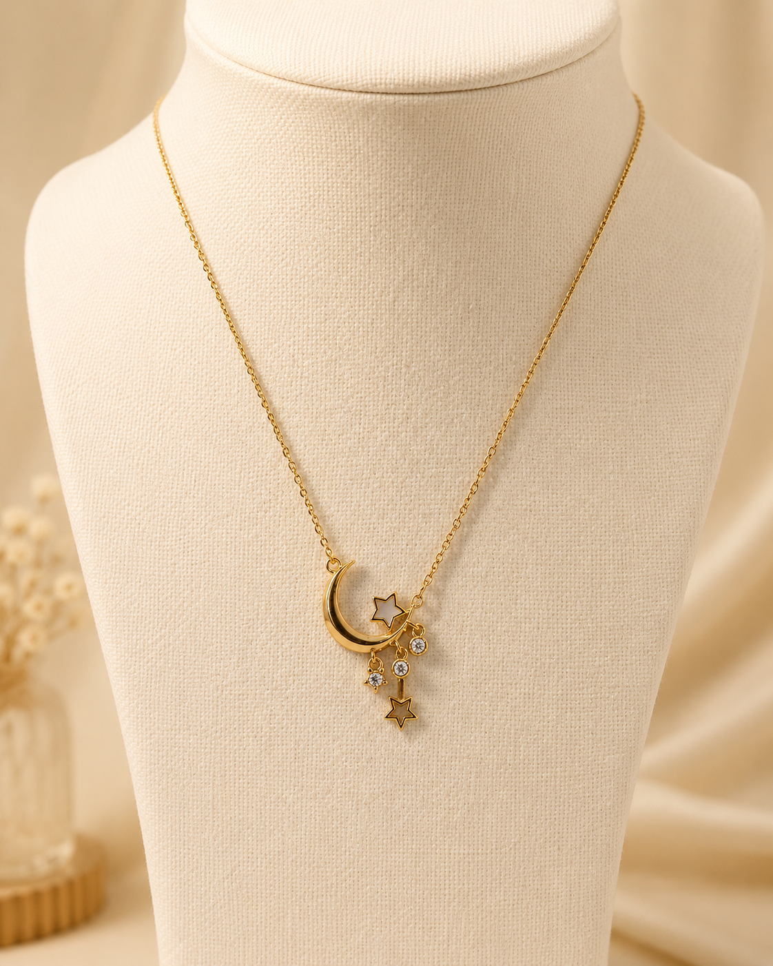 Cadena luna y estrellas