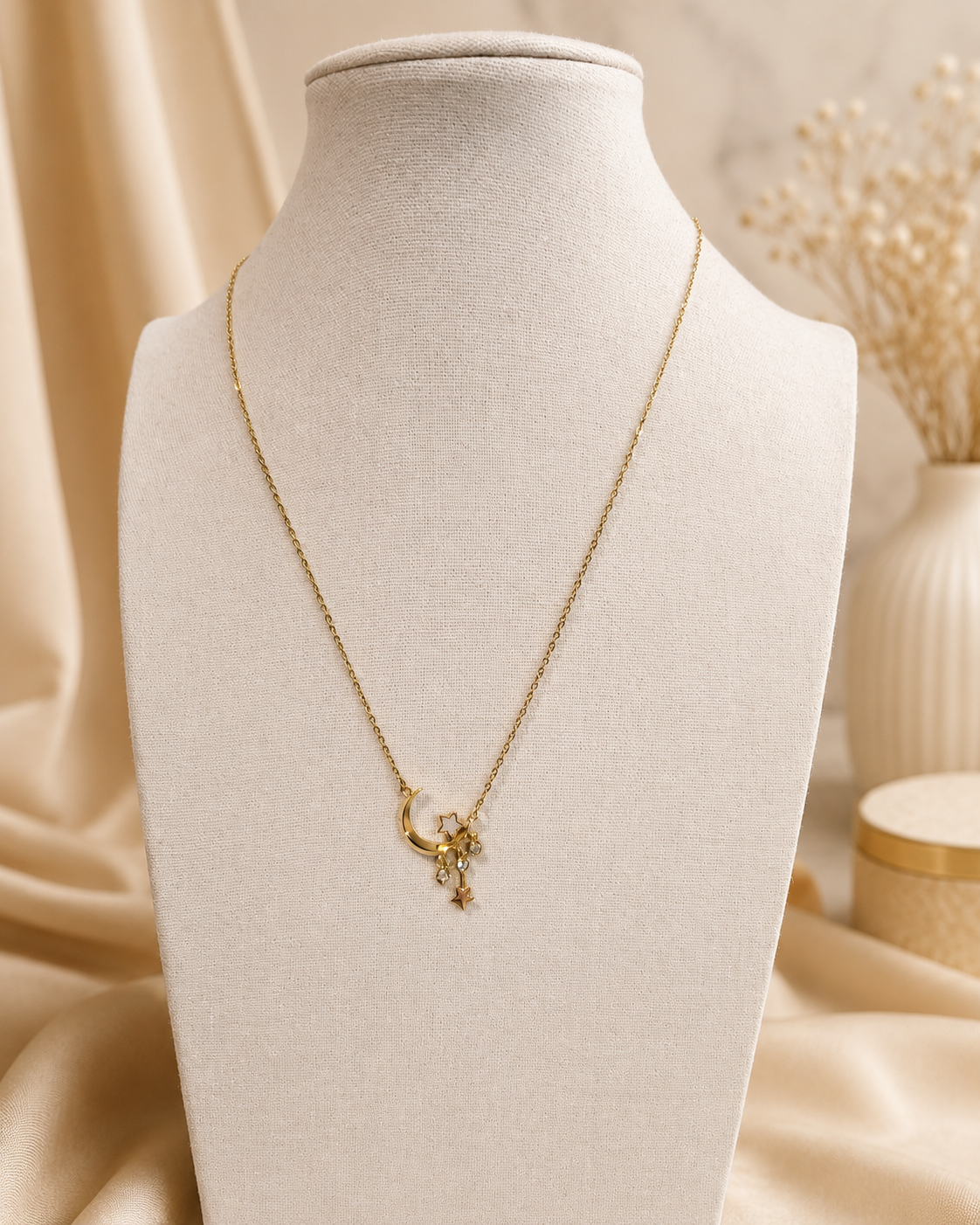 Cadena luna y estrellas
